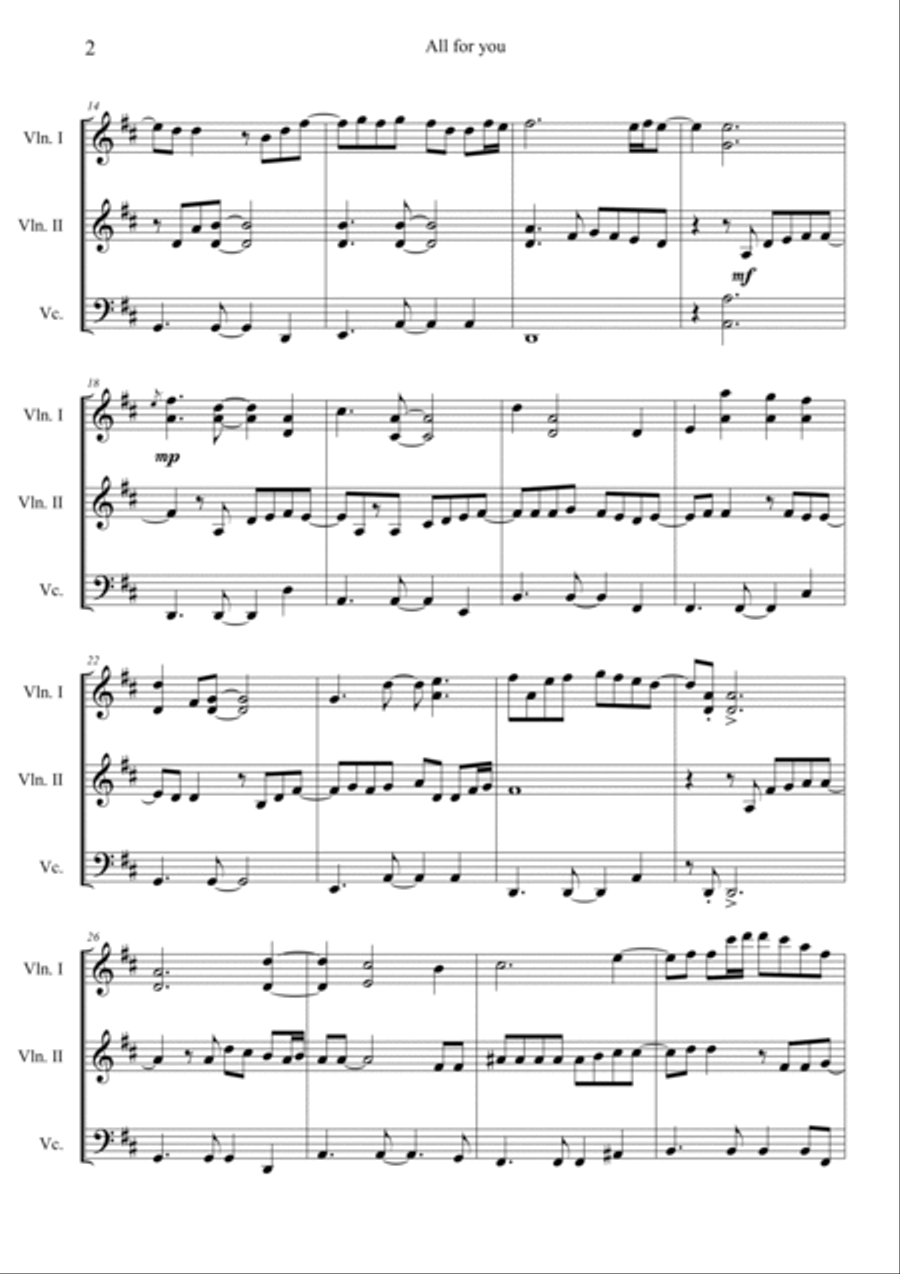 All For You String Trio scores gallery preview page 2
