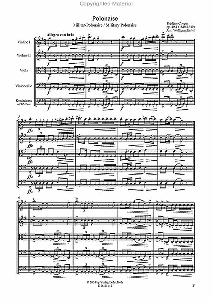 Militär-Polonaise op. 40/1 (für Streichquartett)