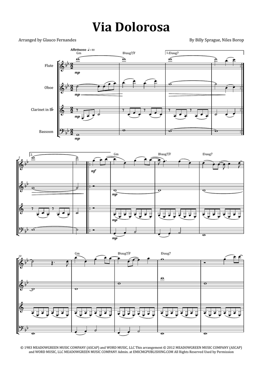 Via Dolorosa Woodwind Quartet scores gallery preview page 1