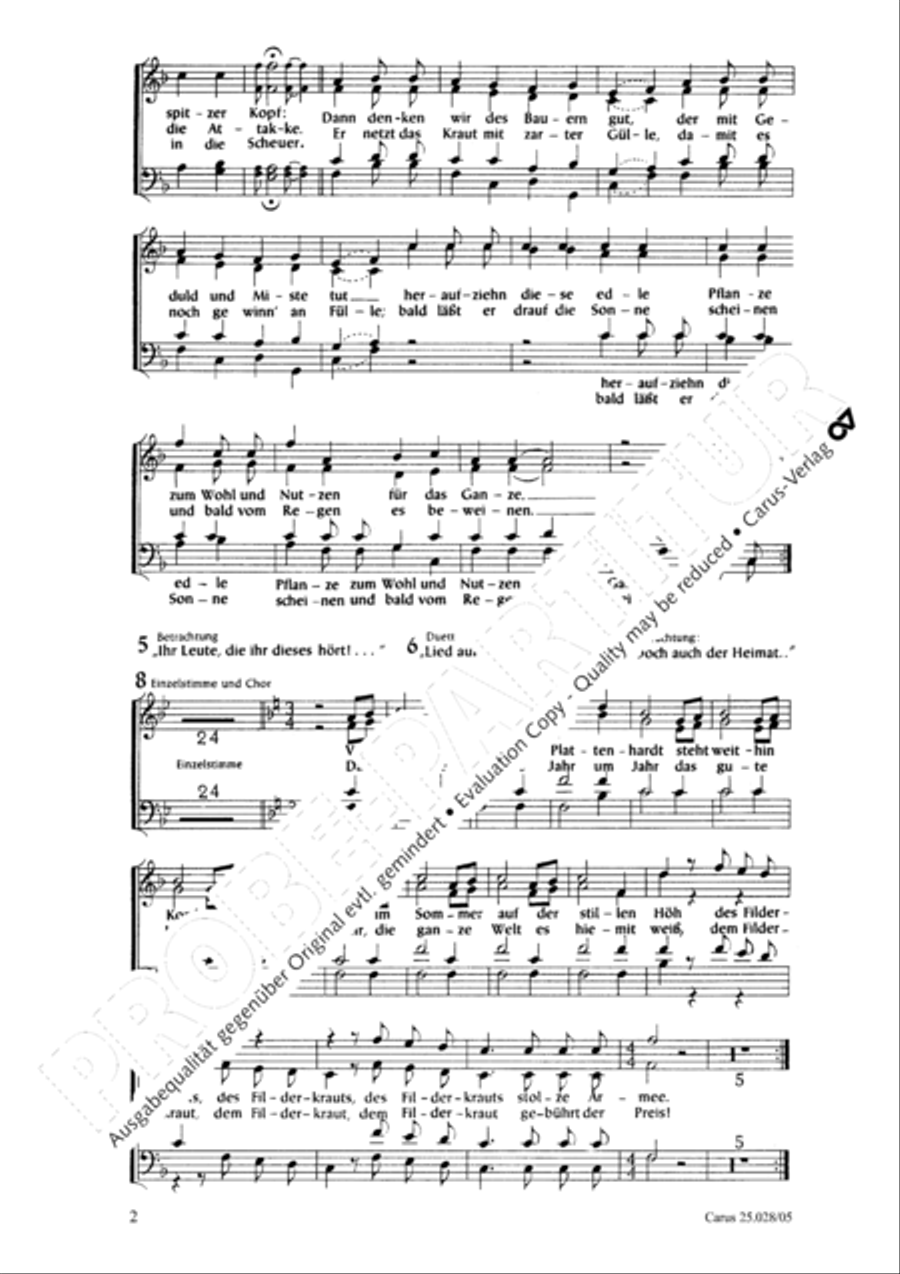 Sauerkrautkantate STB scores gallery preview page 3