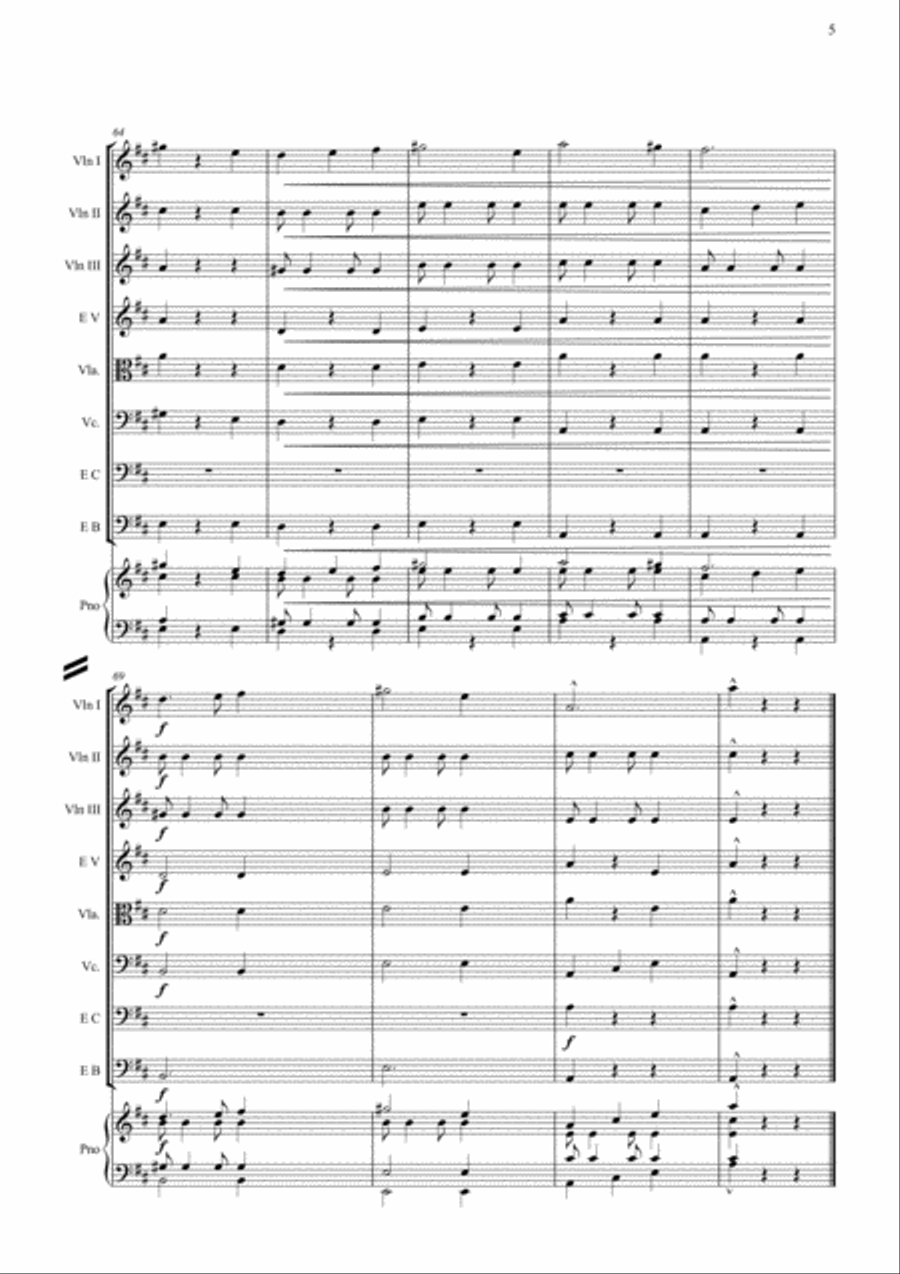 Jazz Waltz ( for Junior String Ensemble) Chamber Orchestra scores gallery preview page 5