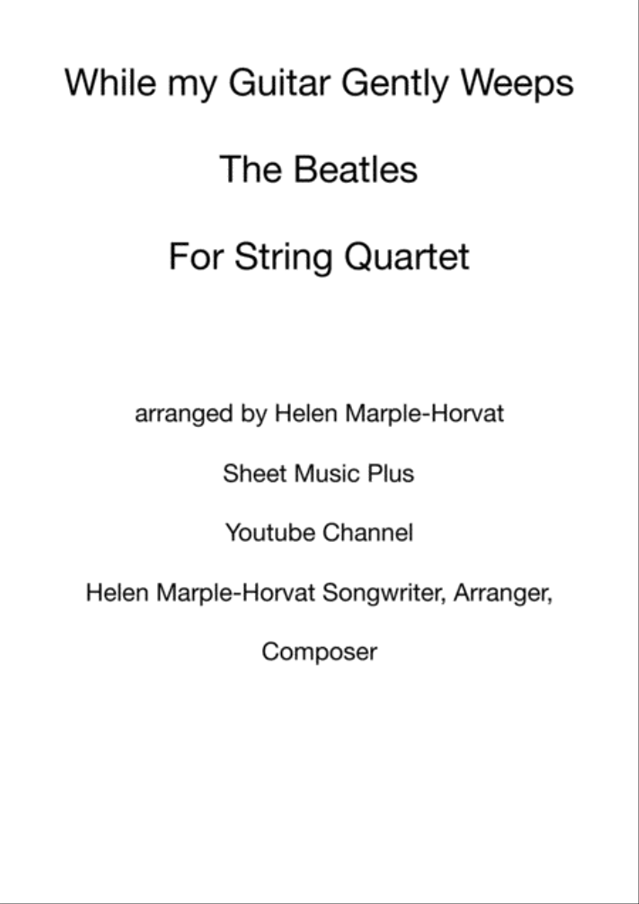 While My Guitar Gently Weeps String Quartet scores gallery preview page 1