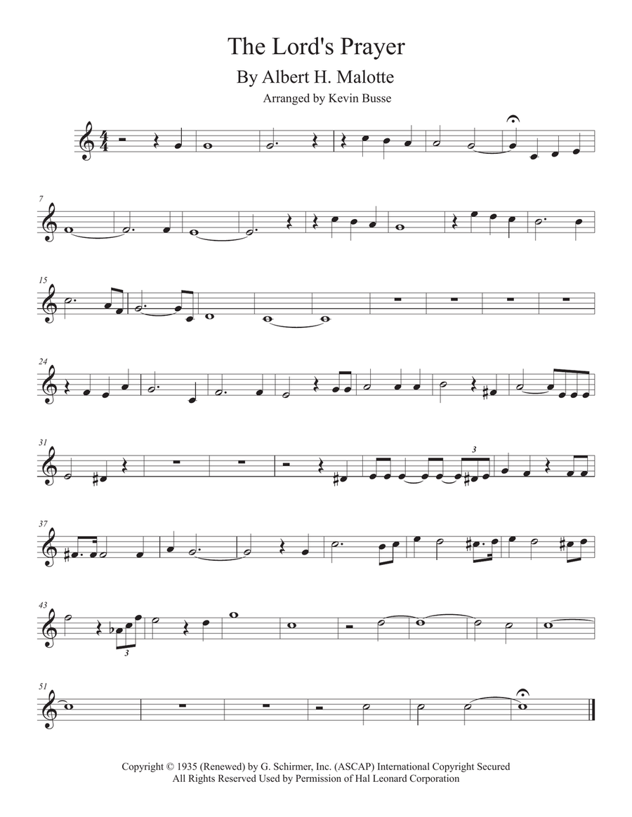 The Lord's Prayer Flute Solo scores gallery preview page 1
