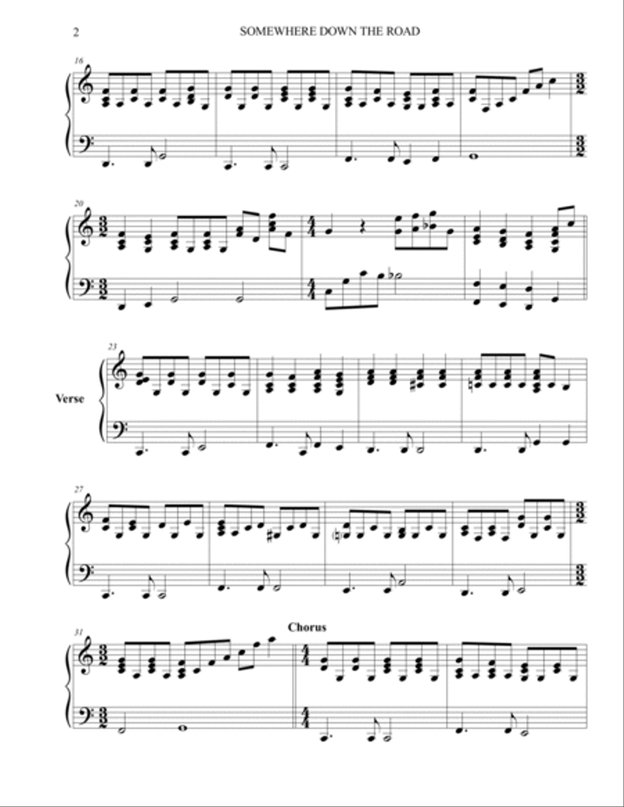 Somewhere Down The Road Piano Solo scores gallery preview page 2