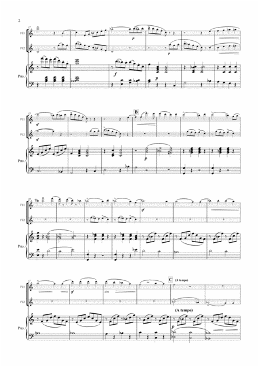 Konzertstück No.2, Op.114 arranged for 2 flutes and piano Flute Duet scores gallery preview page 3