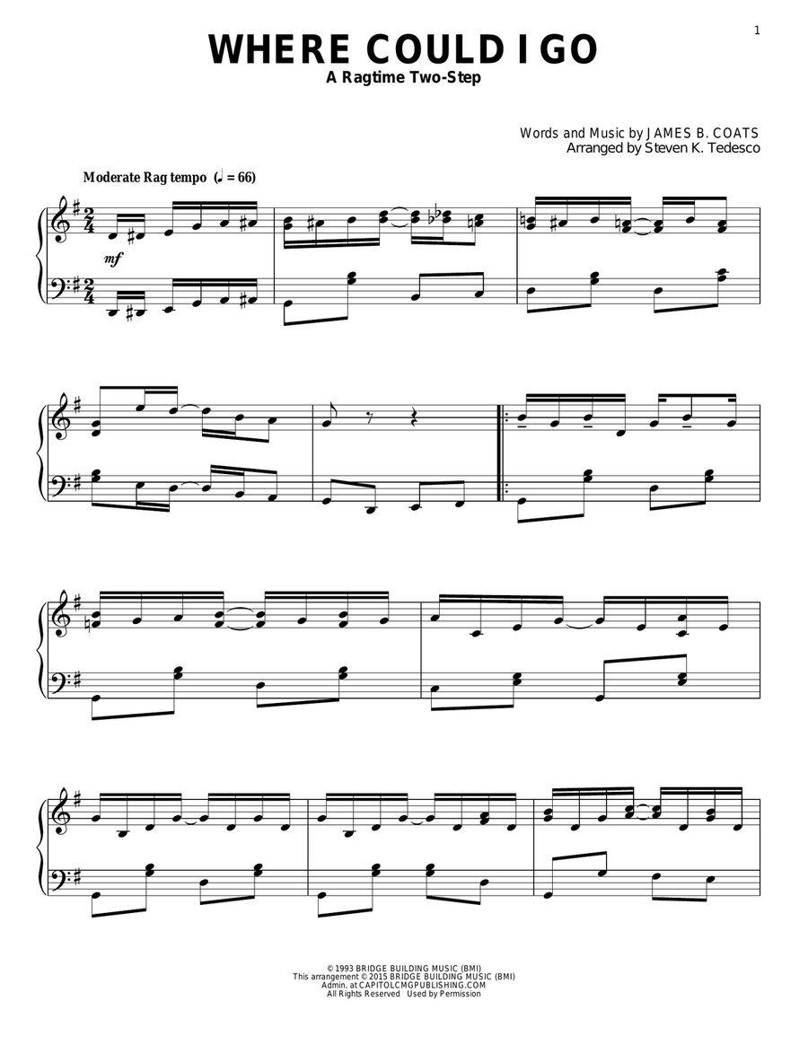 Where Could I Go [Ragtime version]
