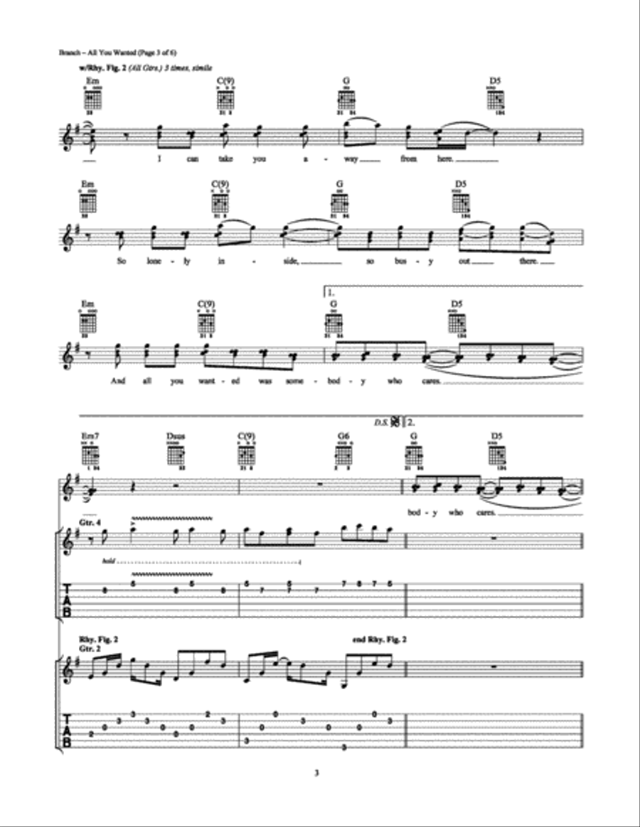 All You Wanted Electric Guitar scores gallery preview page 3