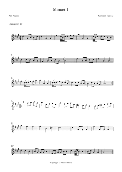 bach bwv anh 114 minuet in g Clarinet and Bassoon sheet music with ornaments image number null