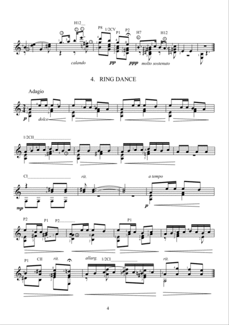 Hungarian and Slovak Folk Songs and Dances Classical Guitar scores gallery preview page 4