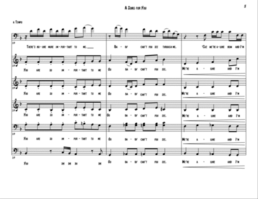 A Song For You 4-Part scores gallery preview page 5