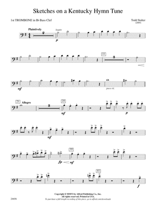Sketches on a Kentucky Hymn Tune: (wp) 1st B-flat Trombone B.C.
