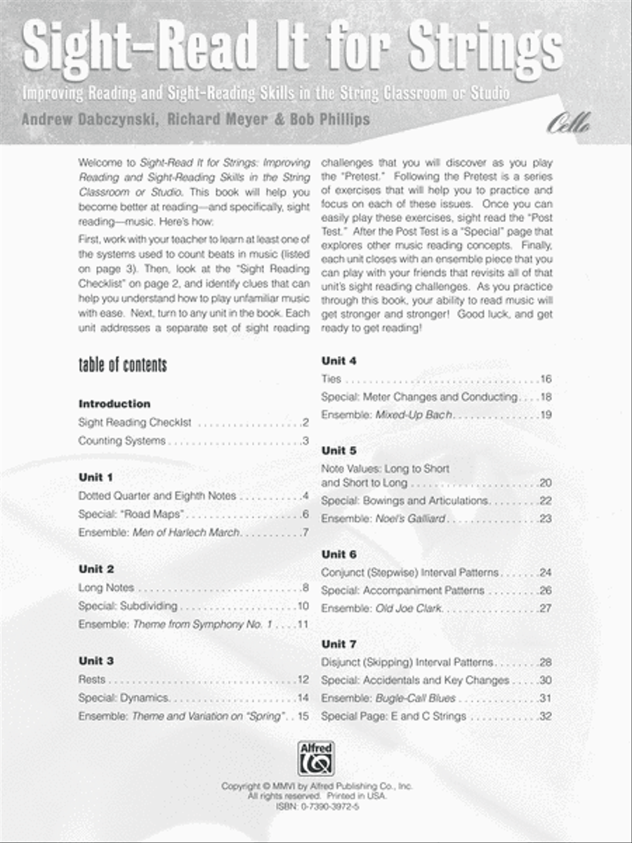 Sight-Read It for Strings (Cello) Chamber Orchestra scores gallery preview page 2