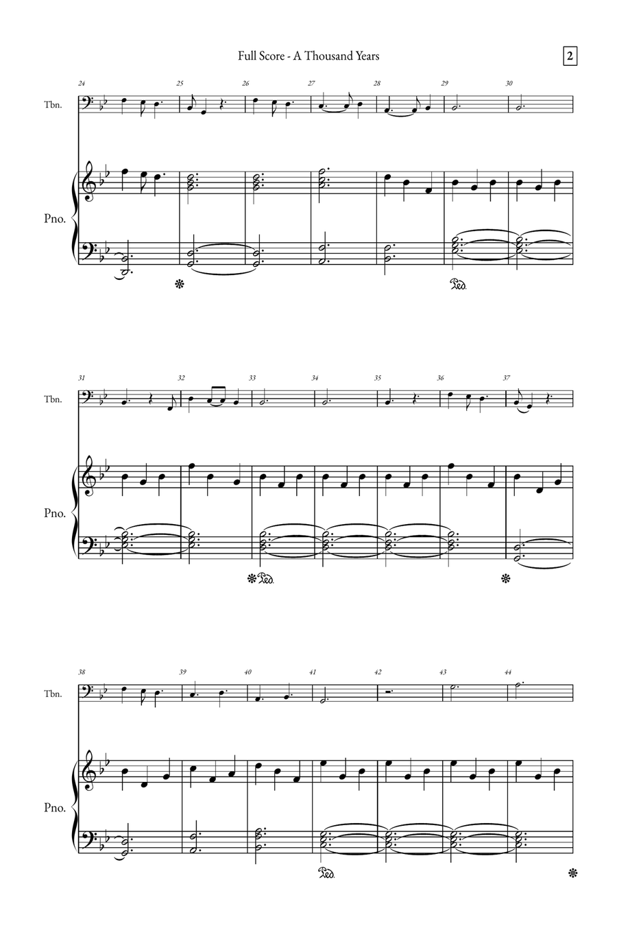 A Thousand Years Easy Piano scores gallery preview page 2