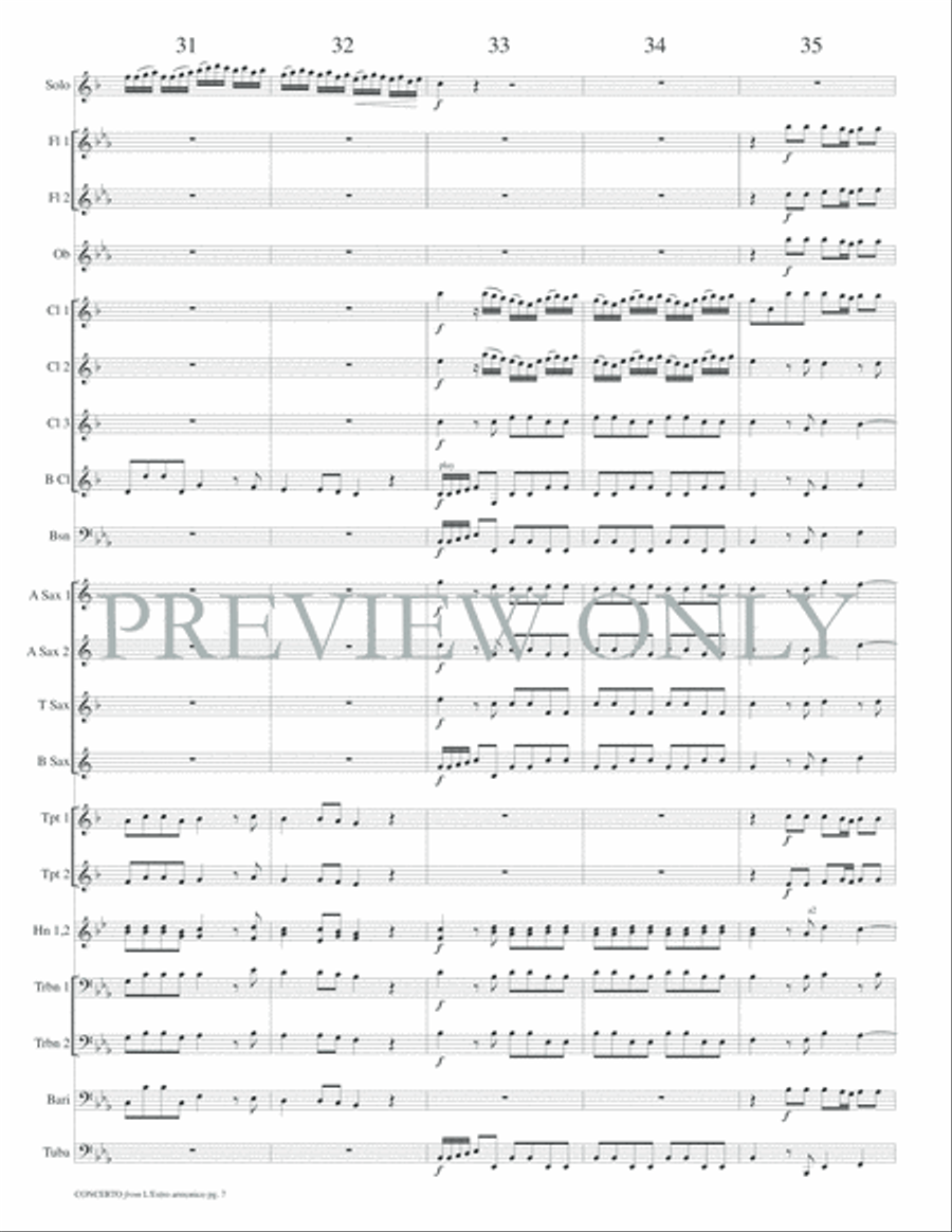 Concerto from L'Estro armonico Concert Band scores gallery preview page 10