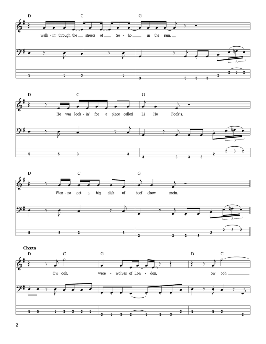Werewolves Of London Acoustic Guitar scores gallery preview page 2