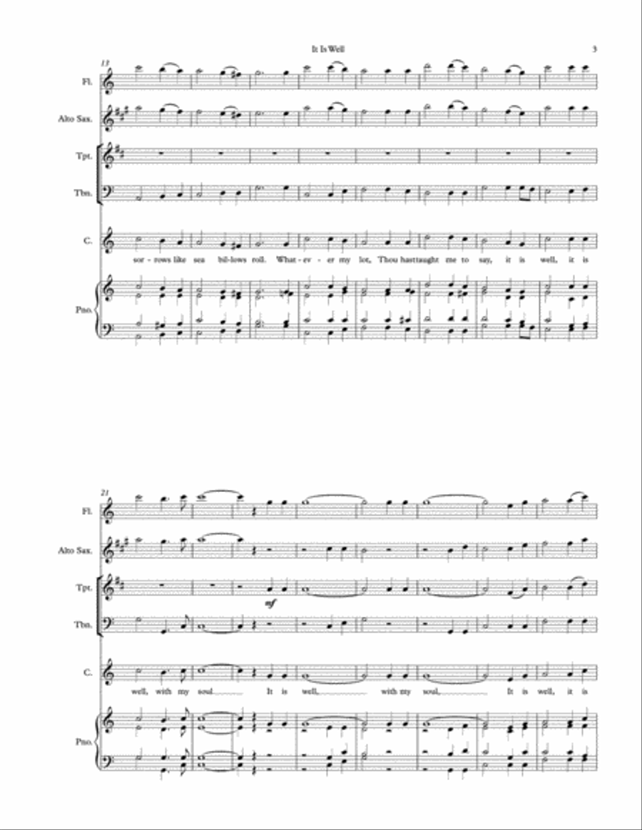It Is Well Unison Choir scores gallery preview page 3