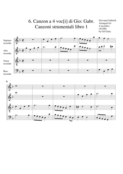 Canzon no.6 (Canzoni strumentali libro 1 di Torino)