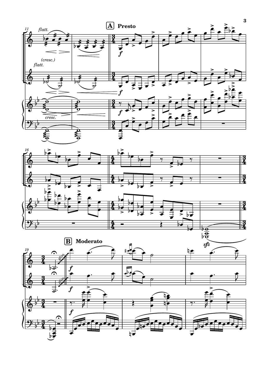 Klezmer Rhapsody for two clarinets and piano Clarinet Duet scores gallery preview page 3