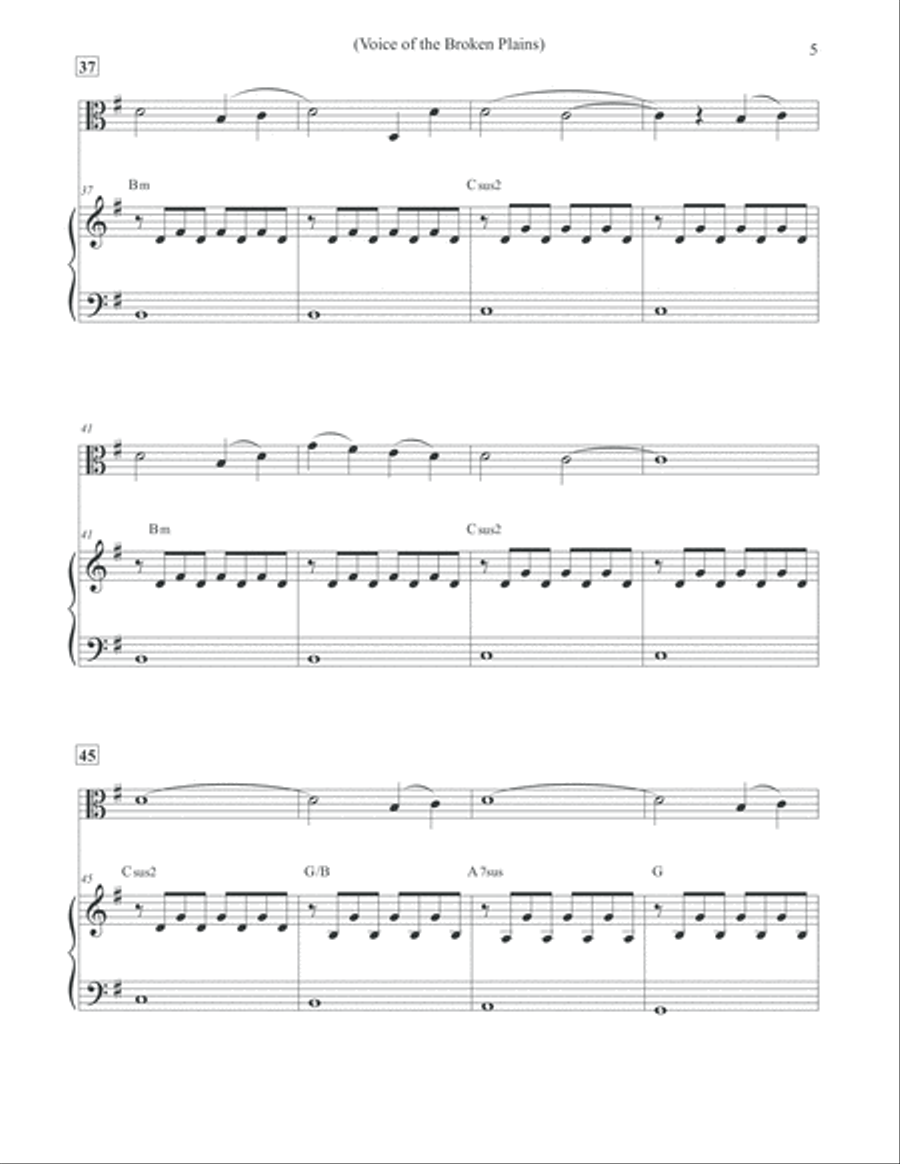 Voice of the Broken Plains - Viola & Piano Voice scores gallery preview page 5