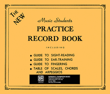 The New Music Students Practice Record Book