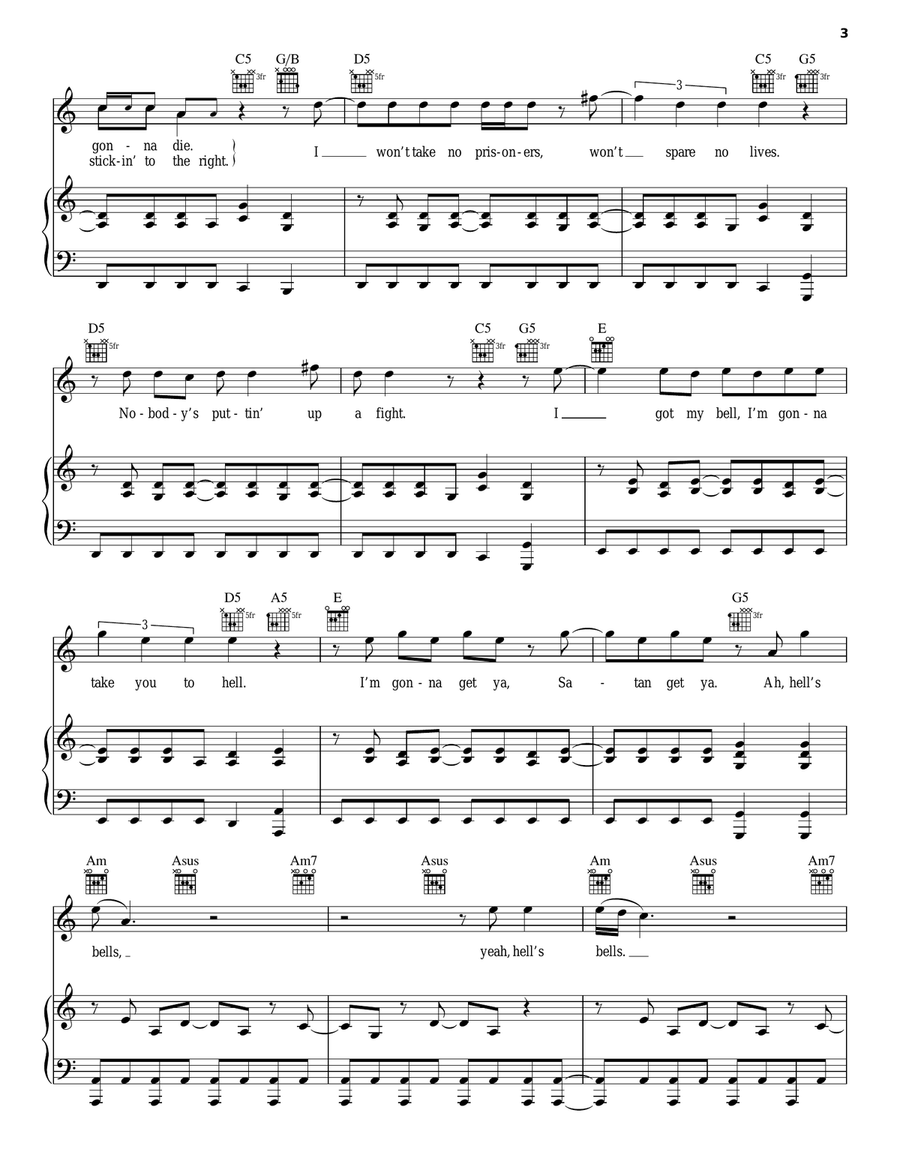 Hells Bells Acoustic Guitar scores gallery preview page 3