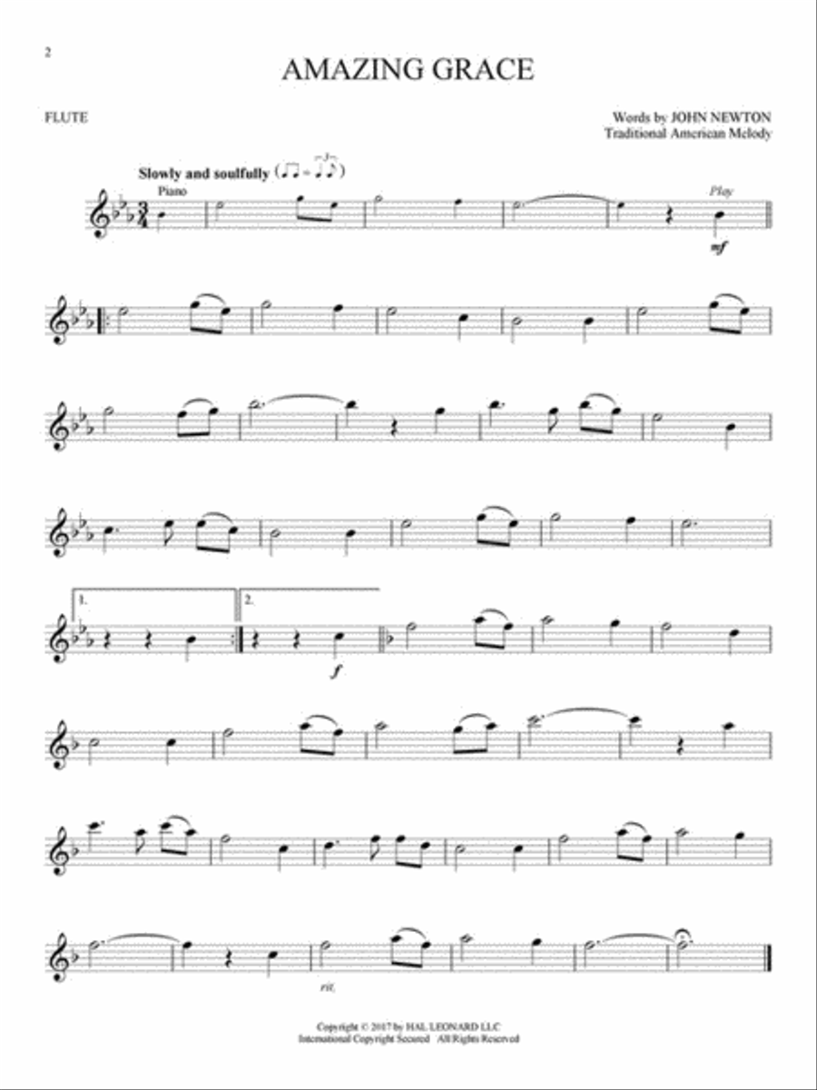 Gospel Hymns for Flute Flute Solo scores gallery preview page 3