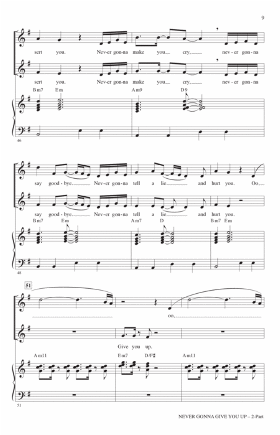 Never Gonna Give You Up (arr. Roger Emerson) 2-Part scores gallery preview page 8