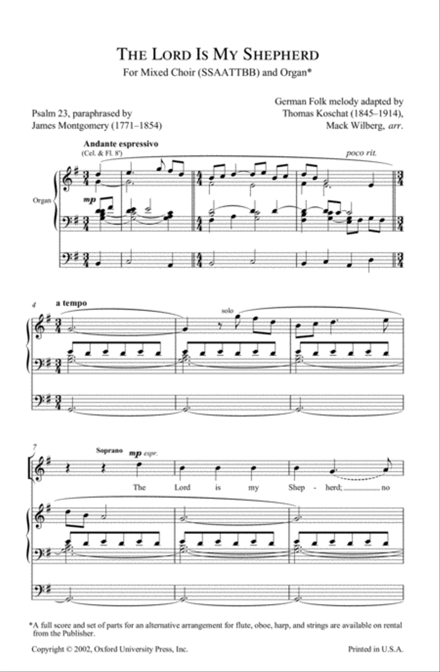 The Lord is my shepherd 4-Part scores gallery preview page 6