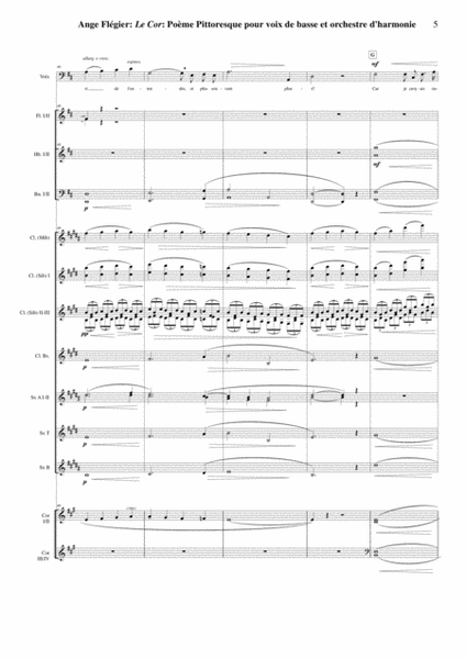 Ange Flégier: Le Cor for bass voice and concert band, score and complete parts