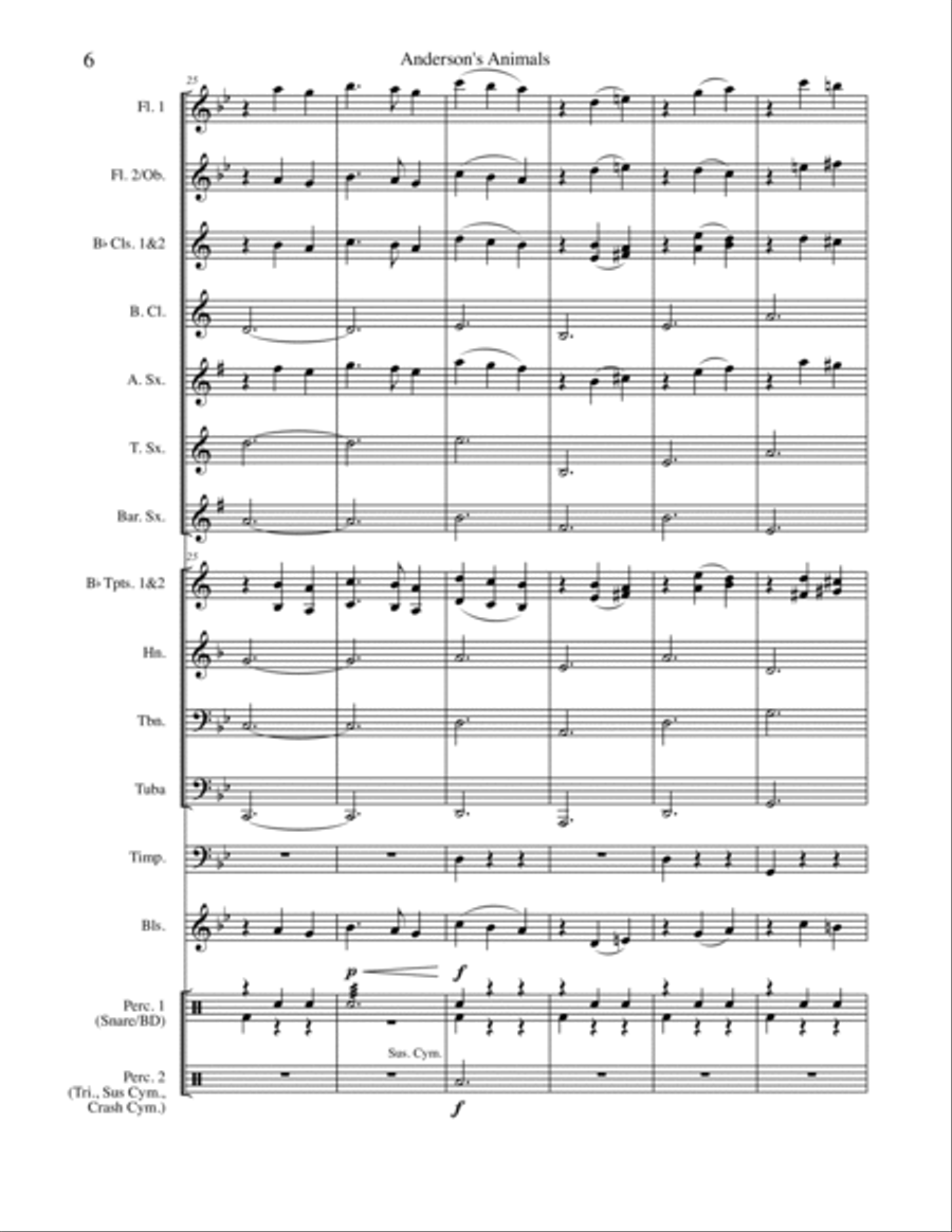 Anderson's Animals Concert Band scores gallery preview page 6