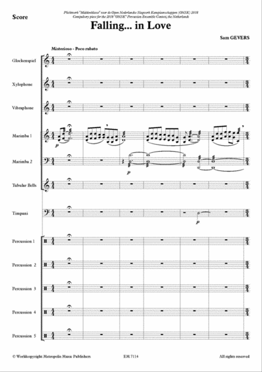 Falling... In Love for Percussion Ensemble Percussion Ensemble scores gallery preview page 3