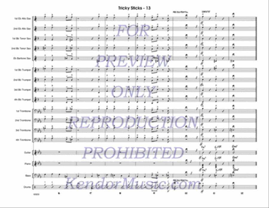 Tricky Sticks Jazz Ensemble scores gallery preview page 14
