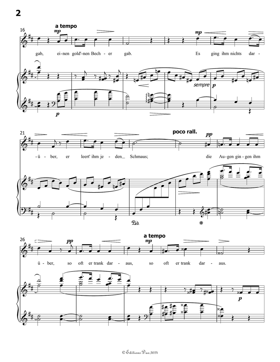 Der konig von thule, by Liszt, S.278, in b minor Voice scores gallery preview page 4