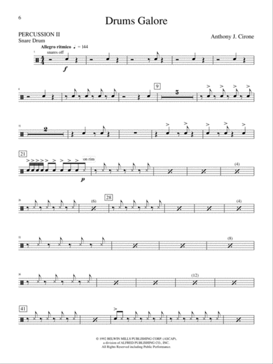 The Anthony J. Cirone Intermediate Percussion Ensemble Collection: 2nd Percussion Percussion Ensemble scores gallery preview page 6