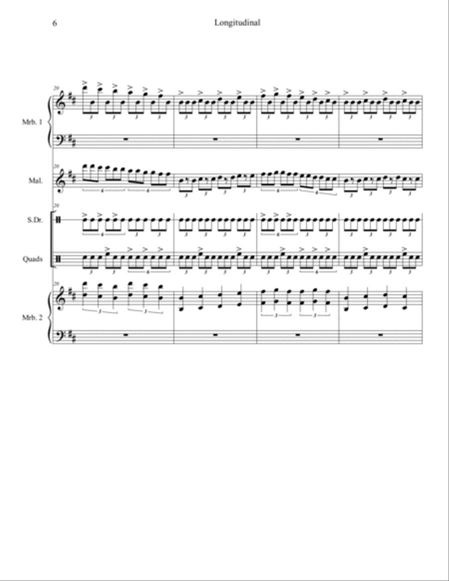 Longatudinal Longatudinal Percussion Ensemble scores gallery preview page 6