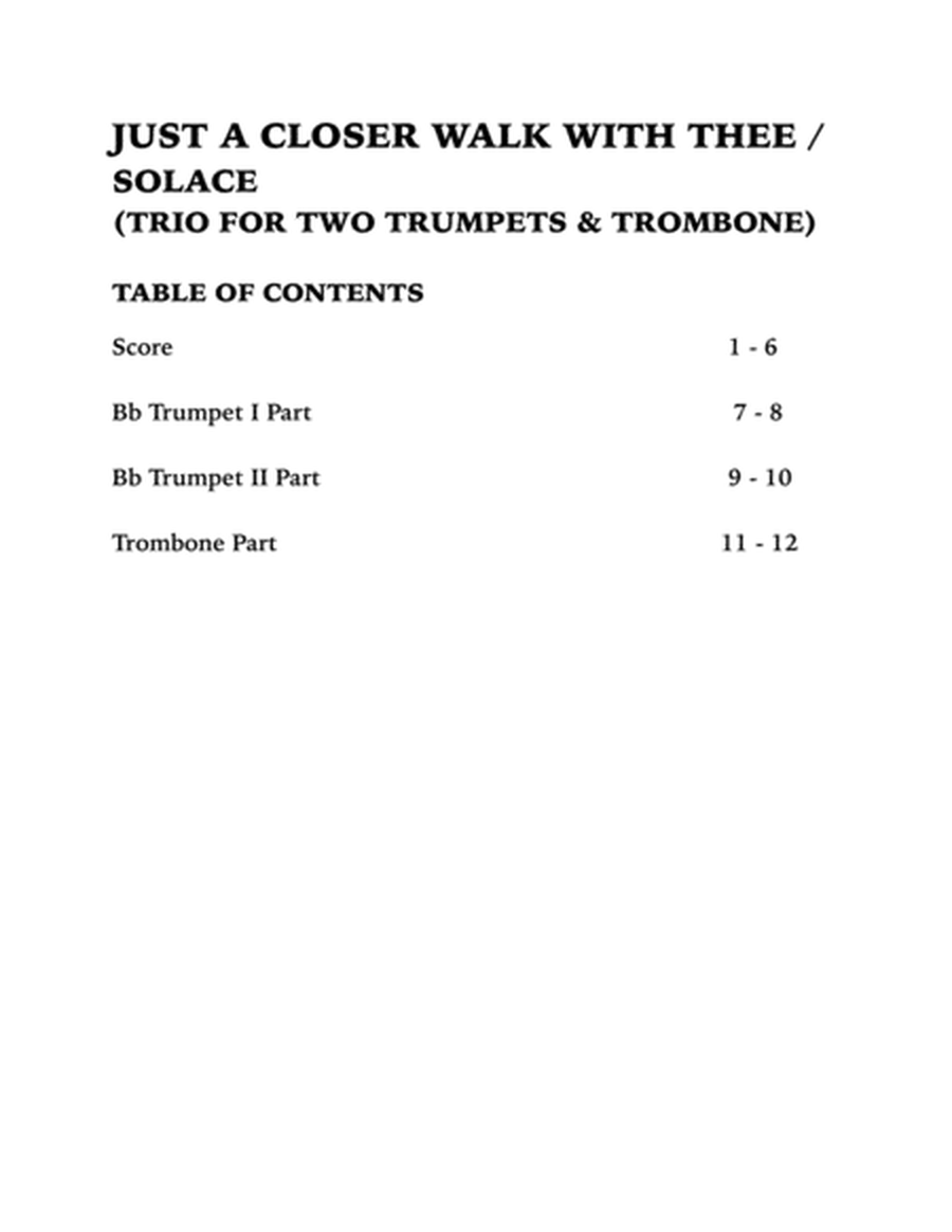 Just a Closer Walk with Thee (Brass Trio): Two Trumpets and Trombone image number null
