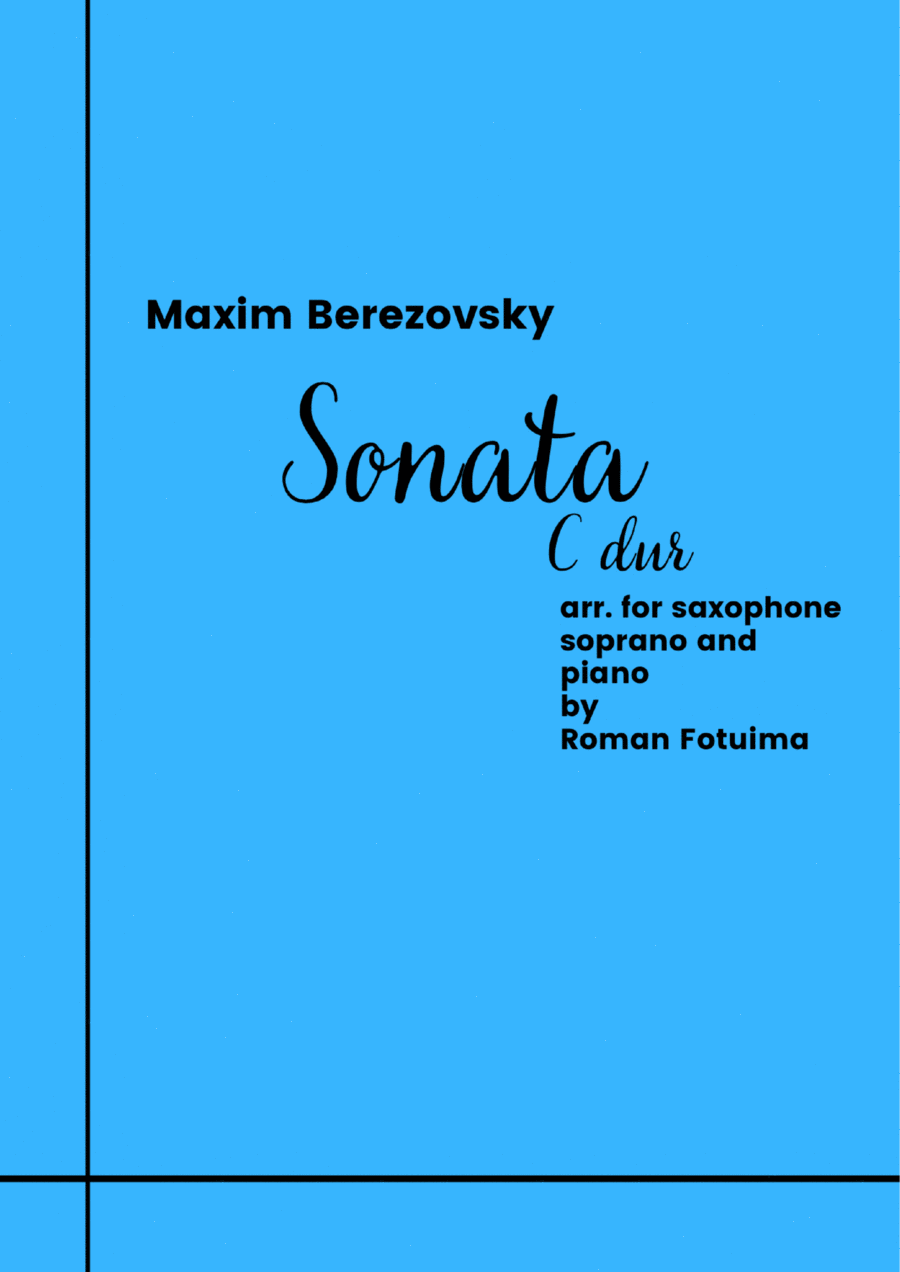 Maxim Berezovsky - Sonata C dur for soprano saxophone and piano Chamber Music scores gallery preview page 1