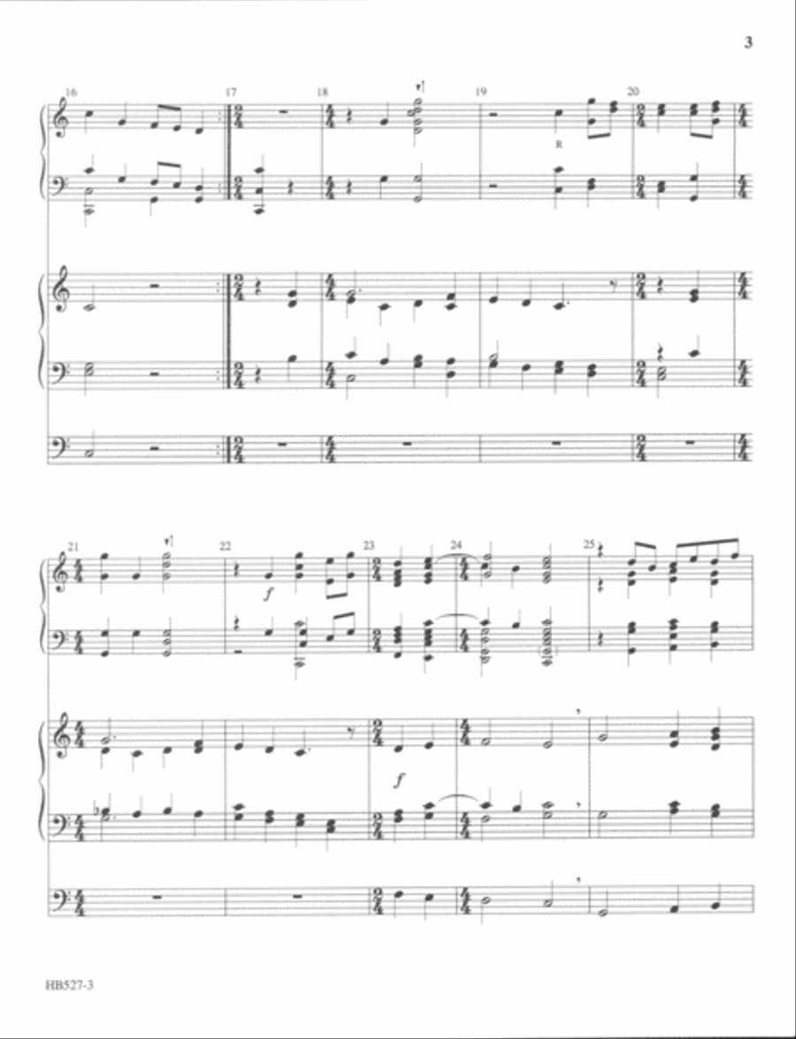 Wake, Awake - full score (handbells and organ) Handbell Choir scores gallery preview page 4