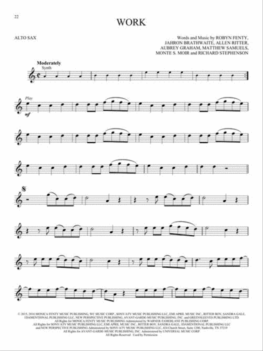 Hip-Hop Hits Alto Saxophone scores gallery preview page 6