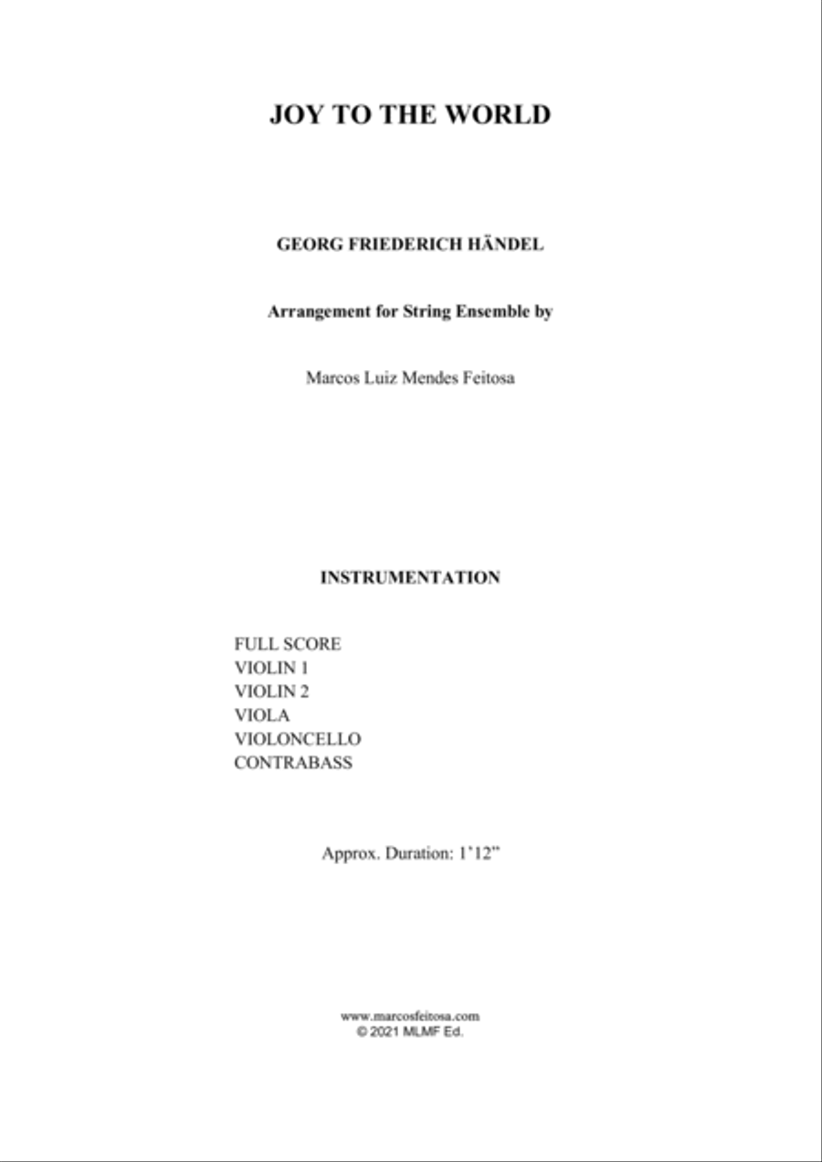 Joy To The World (Cantai Que o Salvador Chegou) - String Ensemble String Orchestra scores gallery preview page 2