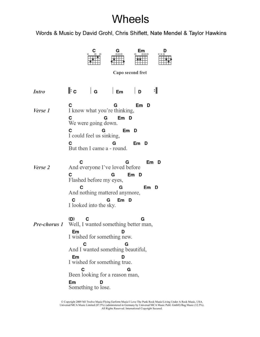 Wheels Acoustic Guitar scores gallery preview page 1