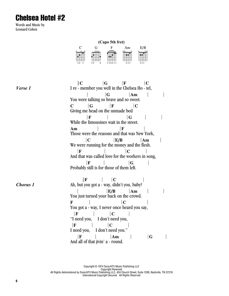 Chelsea Hotel #2 Acoustic Guitar scores gallery preview page 1