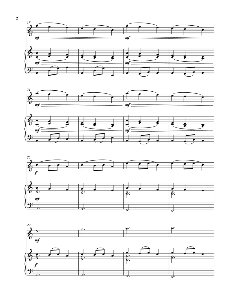 Carol Of The Bells Flute and Piano Flute Solo scores gallery preview page 2