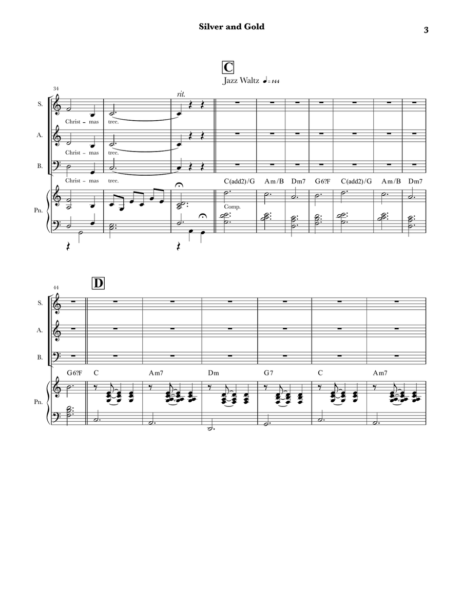 Silver And Gold Silver And Gold 3-Part scores gallery preview page 3