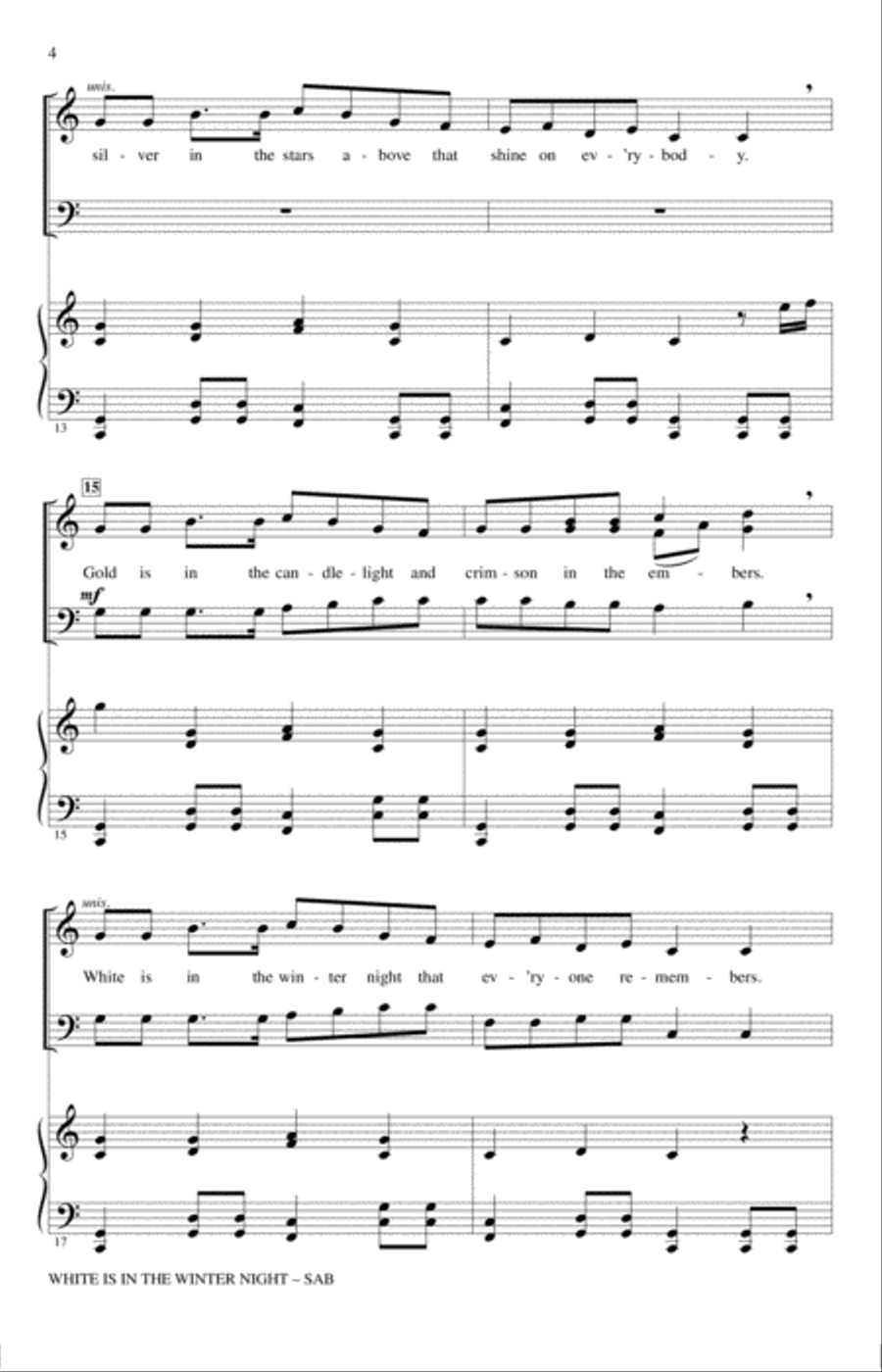 White Is In The Winter Night 3-Part scores gallery preview page 3