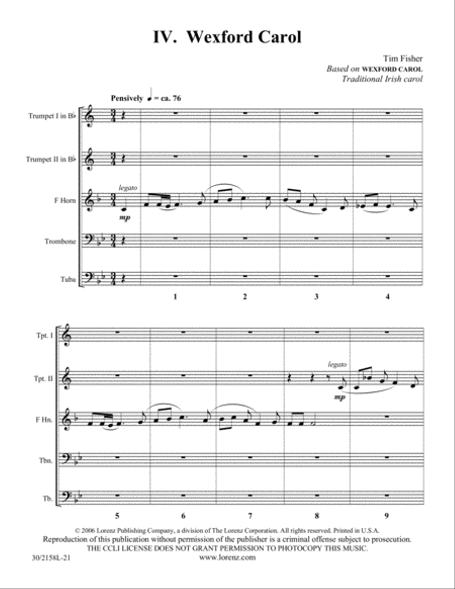 Christmas Suite for Brass Quintet Brass Quintet scores gallery preview page 19