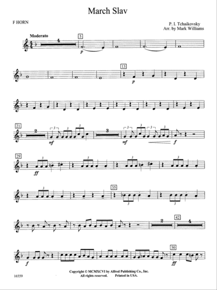 March Slav: 1st F Horn Concert Band scores gallery preview page 1