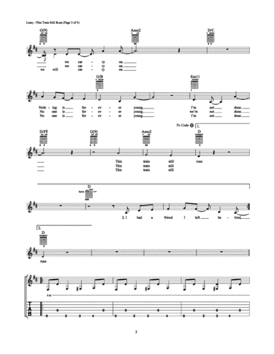This Train Still Runs This Train Still Runs Guitar Tablature scores gallery preview page 3