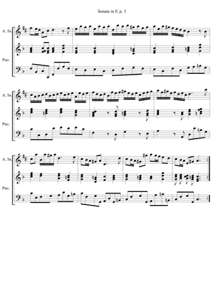 Sonata in F by George Frideric Handel arranged for Alto Sax and Piano image number null
