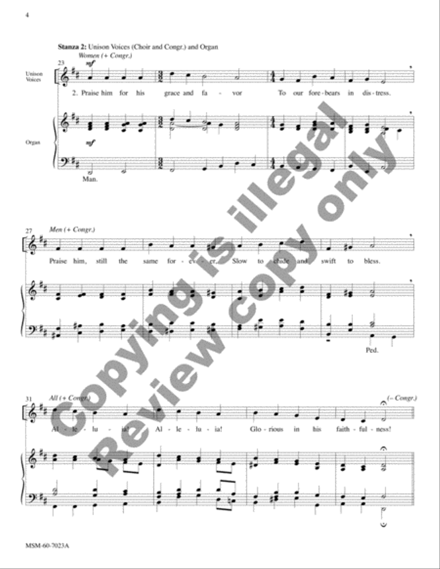 Praise, My Soul, the King of Heaven (Full Score) Choir scores gallery preview page 11